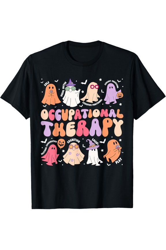 OT Occupational Therapy Therapist Halloween Spooky OTA Ghost T-Shirt Shirts