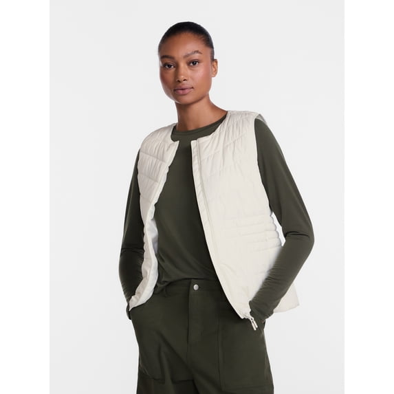 Ozark Trail Women's and Women's Plus Collarless Puffer Vest, Sizes XS-3X