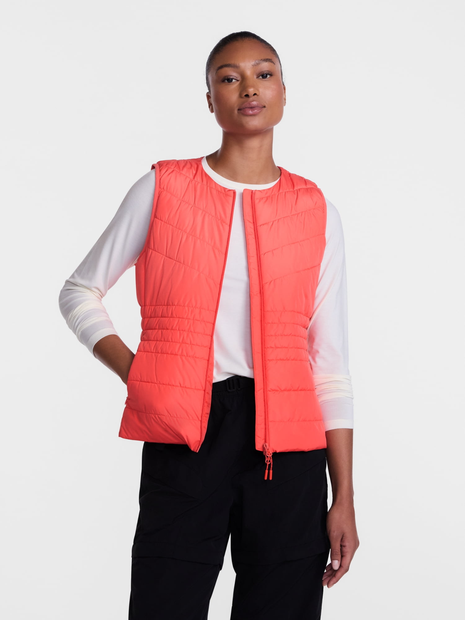 Ozark Trail Women's and Women's Plus Collarless Puffer Vest, Sizes XS-3X