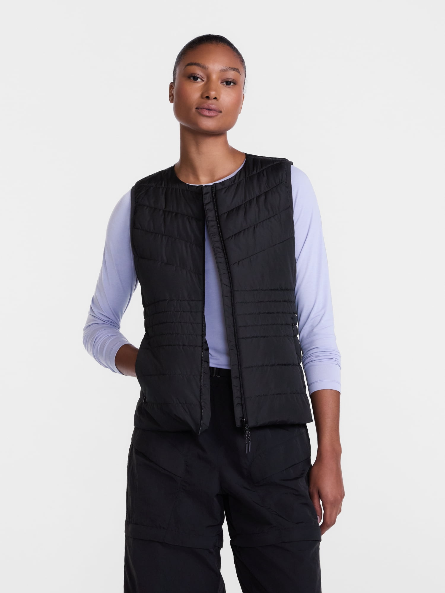 Ozark Trail Women's and Women's Plus Collarless Puffer Vest, Sizes XS-3X