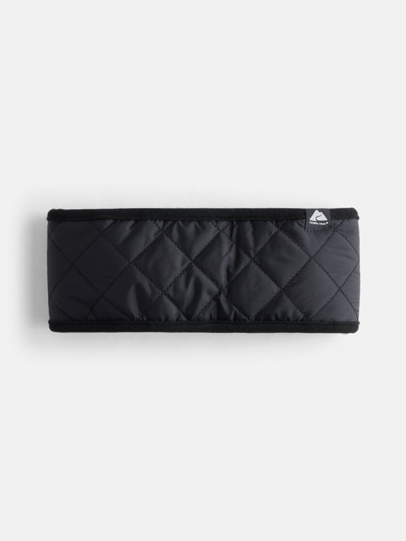 Women's Faux Fur Quilted Headband, Black Soot