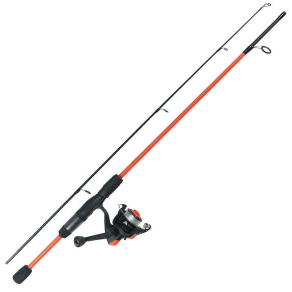 Ozark Trail Wayfarer Spinning Fishing Rod and Reel Combo, 5-foot 6-inch 2-Piece Rod, Size 80 Reel with OT hole, Left/Right Hand Retrieve, Orange