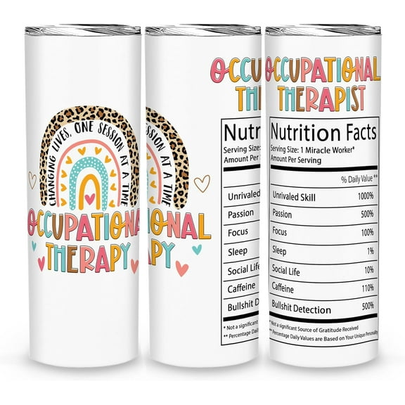 OT Stainless Steel Insulated Tumbler - Gift for Occupational Therapists & Assistants - Appreciation or Graduation Present - OT Gift (Design 5)