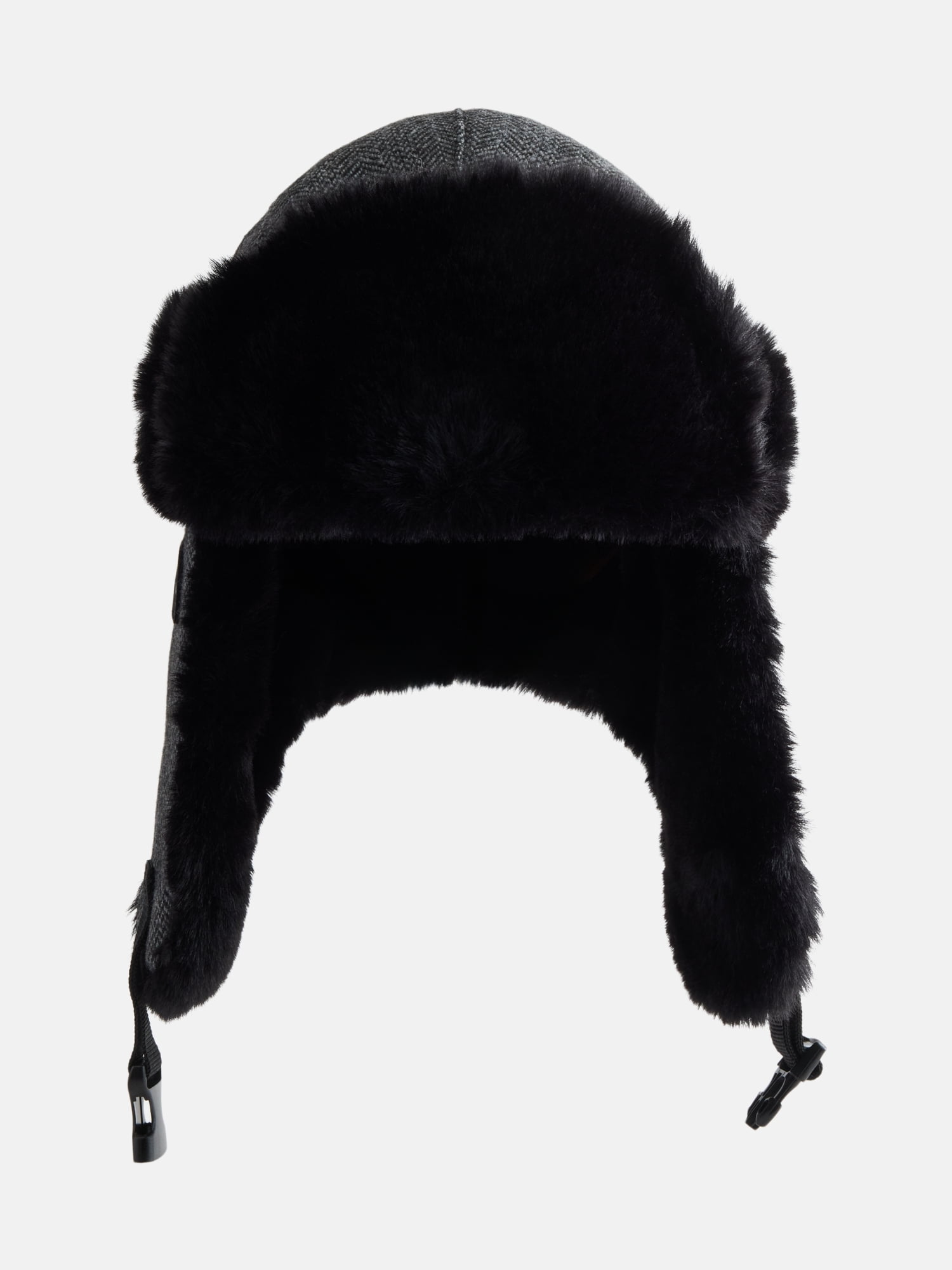 Ozark Trail Women's Faux Fur Trim Trapper Hat, Black