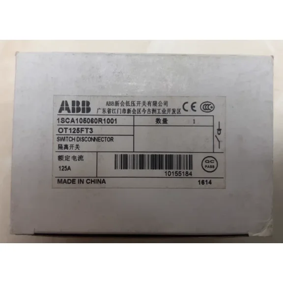 OT125FT3 1PC New ABB Disconnect Switch OT125FT3 125A Fast Shipping