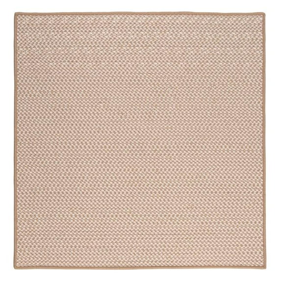 OT89 7 x 7 ft. Outdoor Houndstooth Tweed Square Area Rug - Neutral