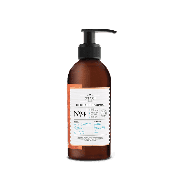 OTACI LAB No:4 Herbal Shampoo with Biotin and Caffeine for Hair Strengthening and Breakage Reduction, 8.5 fl oz