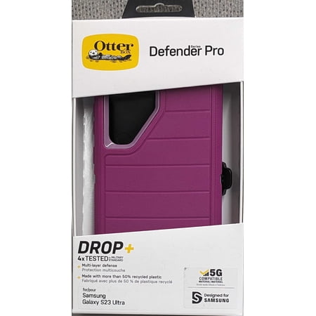 OTB OtterBox Defender Pro Series Holster Cell Phone Case for Samsung Galaxy S23 Ultra, Morning Sky