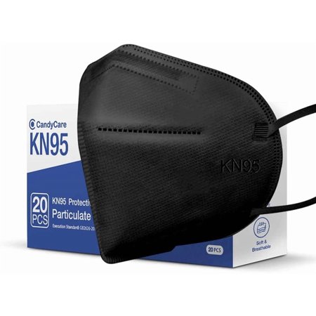 OTB00039-CandyCare KN95 CE FFP2 Mask - 20 Pack, Black
