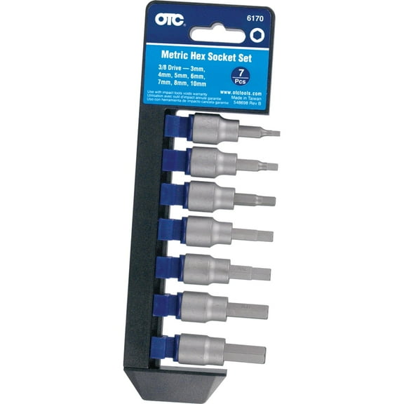 OTC 6175 Metric Hex Bit Socket - 7mm with 3/8" Square Drive