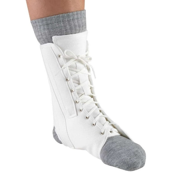 OTC Canvas Ankle Support Splint (White) Medium