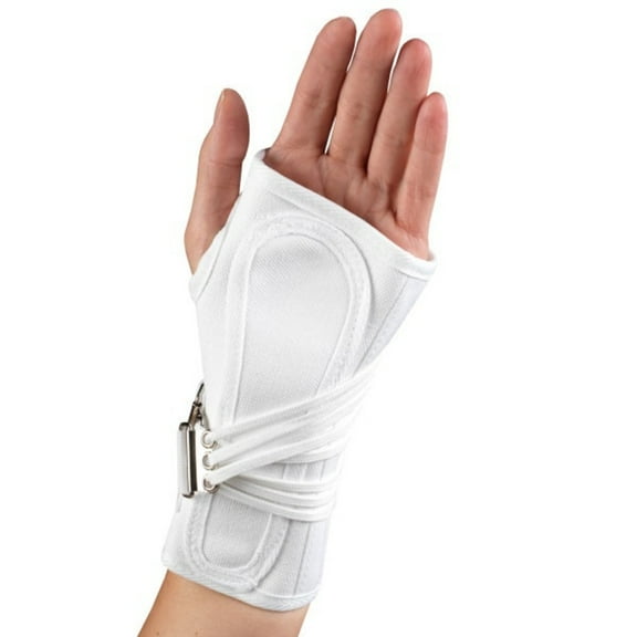 OTC Cock-Up Wrist Splint, Professionals Choice, Left Hand, White, Large