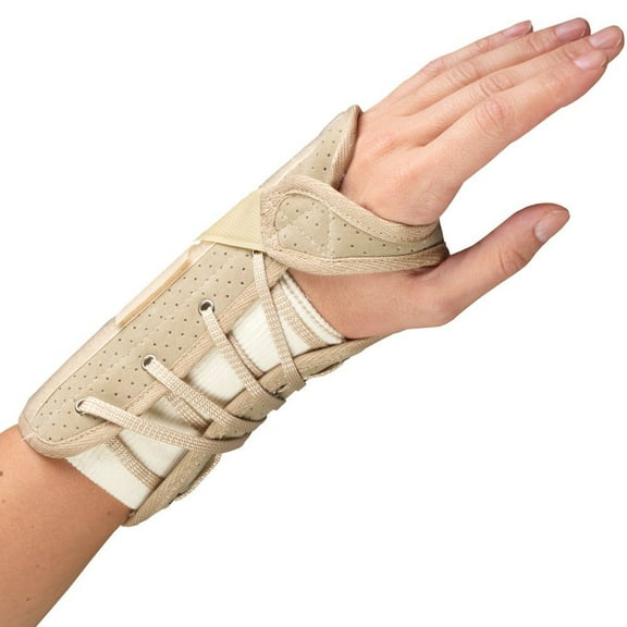 OTC Cock-Up Wrist Splint - Suede Finish, Left Hand, Beige, Small