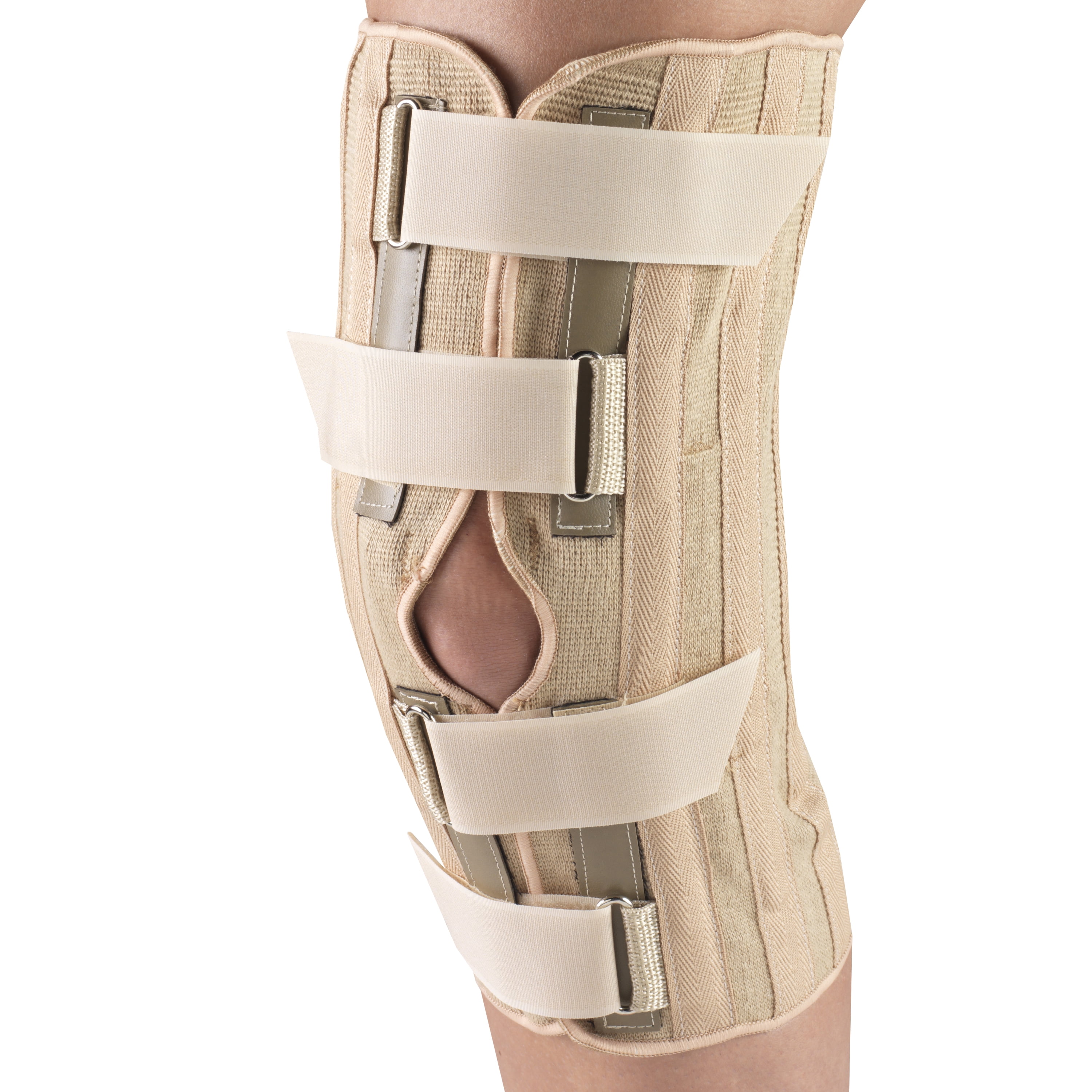 OTC Knee Support with Condyle Pads - Front Opening, Beige, Medium 