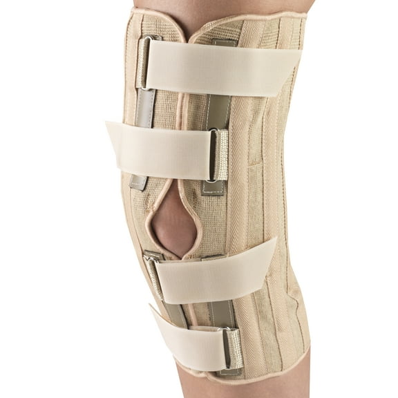 OTC Knee Support with Condyle Pads - Front Opening, Beige, Medium