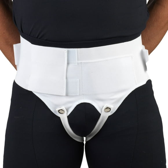 OTC Lightweight Double Hernia Support, White, Small
