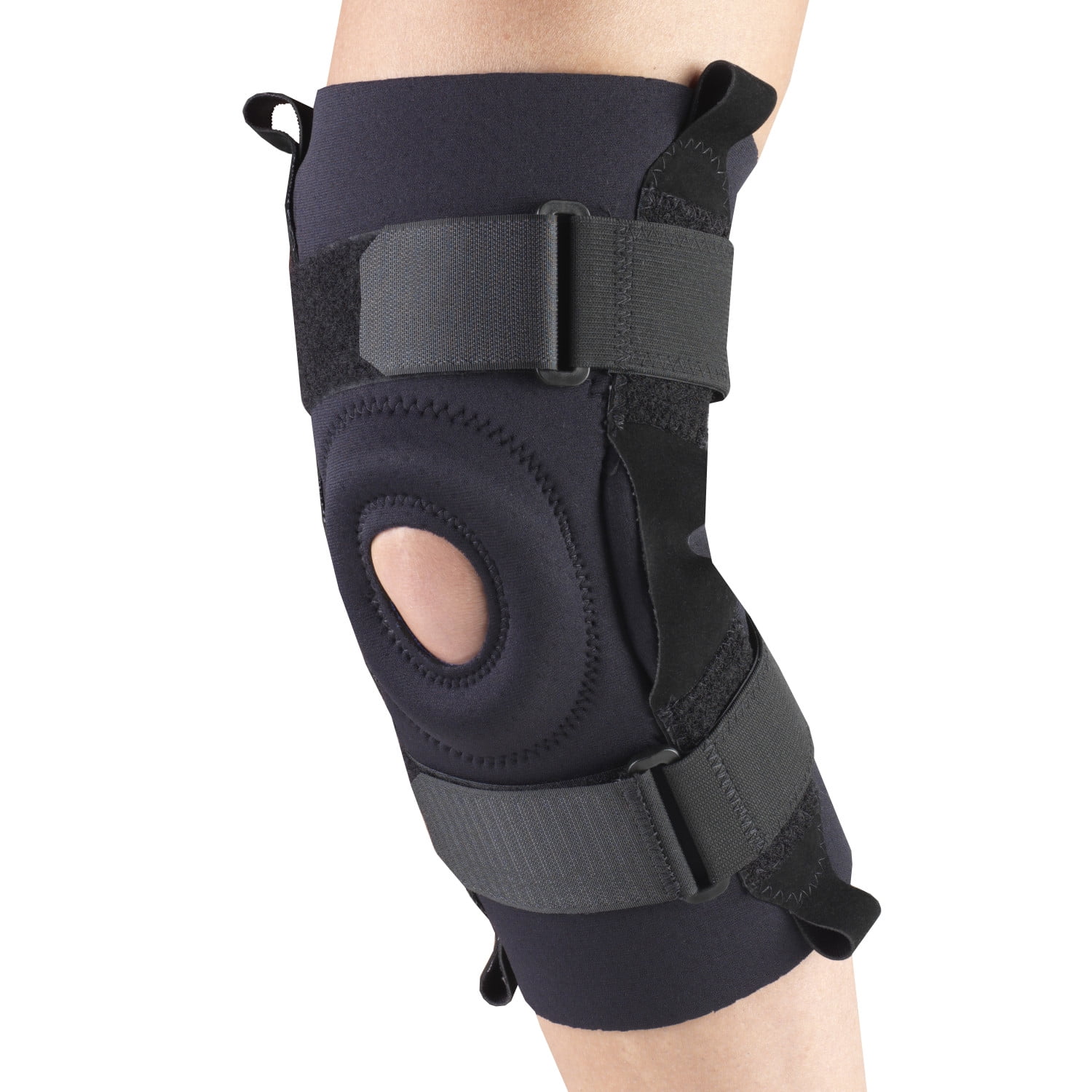 OTC Neoprene Knee Stabilizer - Hinged Bars, Black, Large