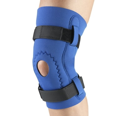 OTC Neoprene Knee Support - Hor-Shu Pad, Hinged Bars, Blue, Medium