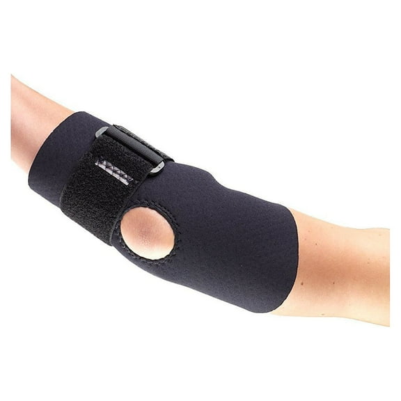 OTC Professional Neoprene Elbow Support w/Encircling Support Strap (Black) Small