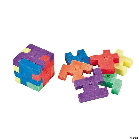 OTC Puzzle Cube Pencil Novelty Erasers, Assorted Colors