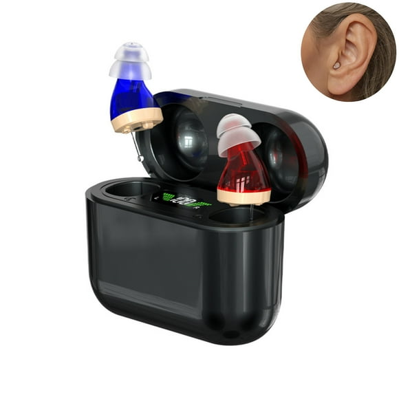 OTC Rechargeable Hearing Amplifier for Seniors with Intelligent Noise Cancelling,PSAP Personal Sound Amplifiers TV Earbuds with 4-Channel,Suitable for Adults,Elderly,Children(Black)