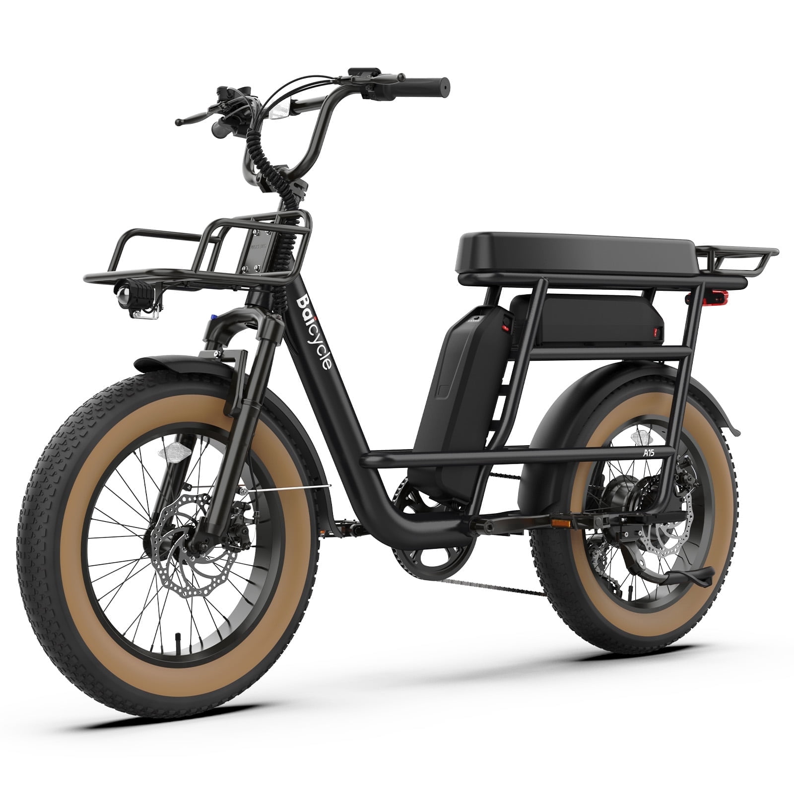 OTD Electric Bike for Adults, 1800W Peak 28MPH, 48V 26Ah 20" Fat Tire Ebike, Dual 48V 13Ah Removable Battery 160 Miles, Dual Seat, Lockable Suspension, 7-Speed, 4 Modes & Smart App, Commuting E bike