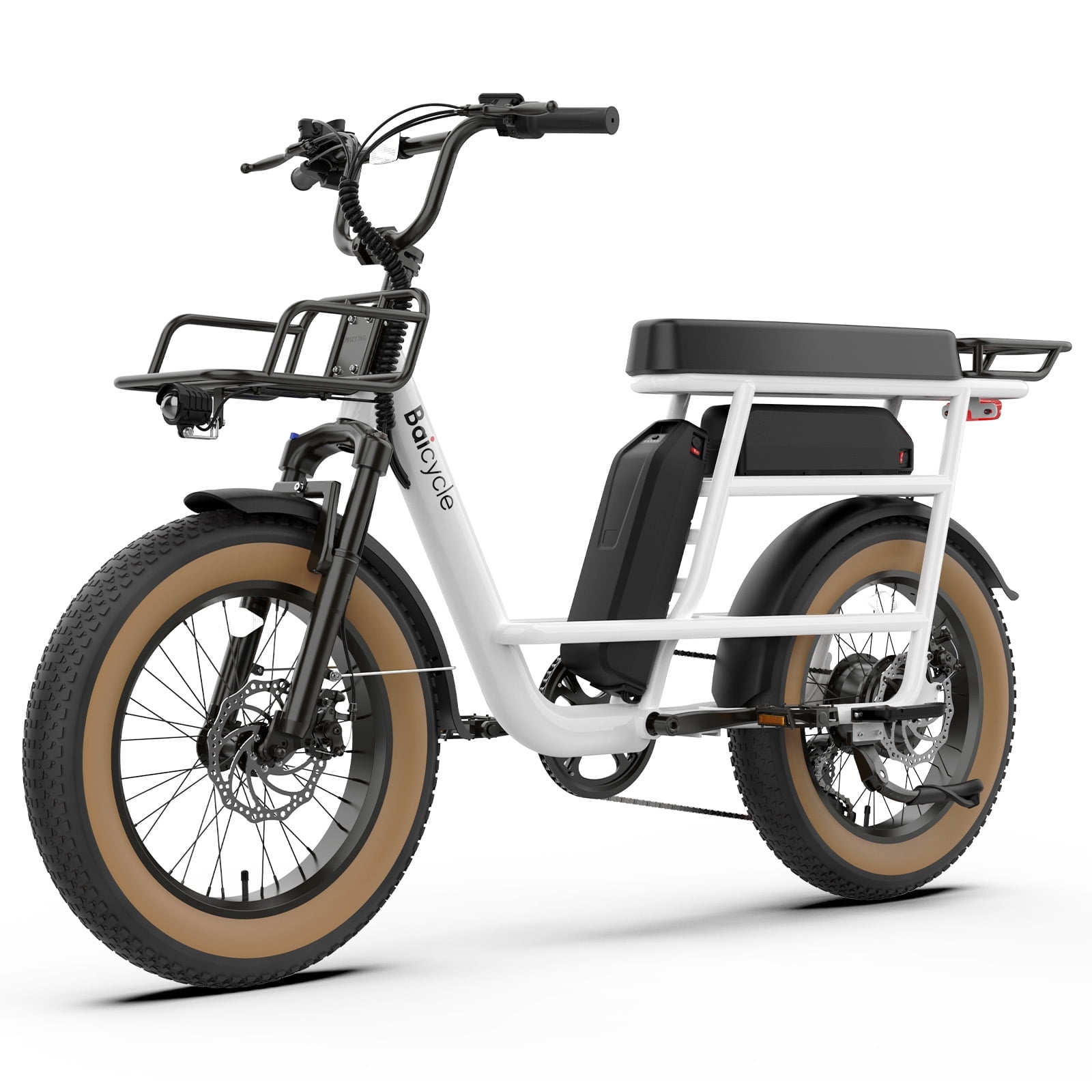 OTD Electric Bike for Adults, 1800W Peak 28MPH, 48V 26Ah 20" Fat Tire Ebike, Dual 48V 13Ah Removable Battery 160 Miles, Dual Seat, Lockable Suspension, 7-Speed, 4 Modes & Smart App, Commuting E bike