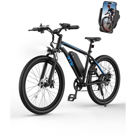 OTD Electric Bike for Adults,750W 28MPH Electric Bicycles,26" Montain Bike,45 Miles 624Wh Removable Battery,7-Speed Ebike Mobile Phone Holder UL2849