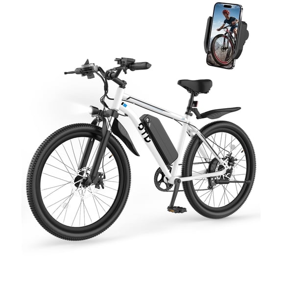 OTD Electric Bike for Adults,750W 28MPH Electric Bicycles,26" Montain Bike,45 Miles 624Wh Removable Battery,7-Speed Ebike Mobile Phone Holder UL2849