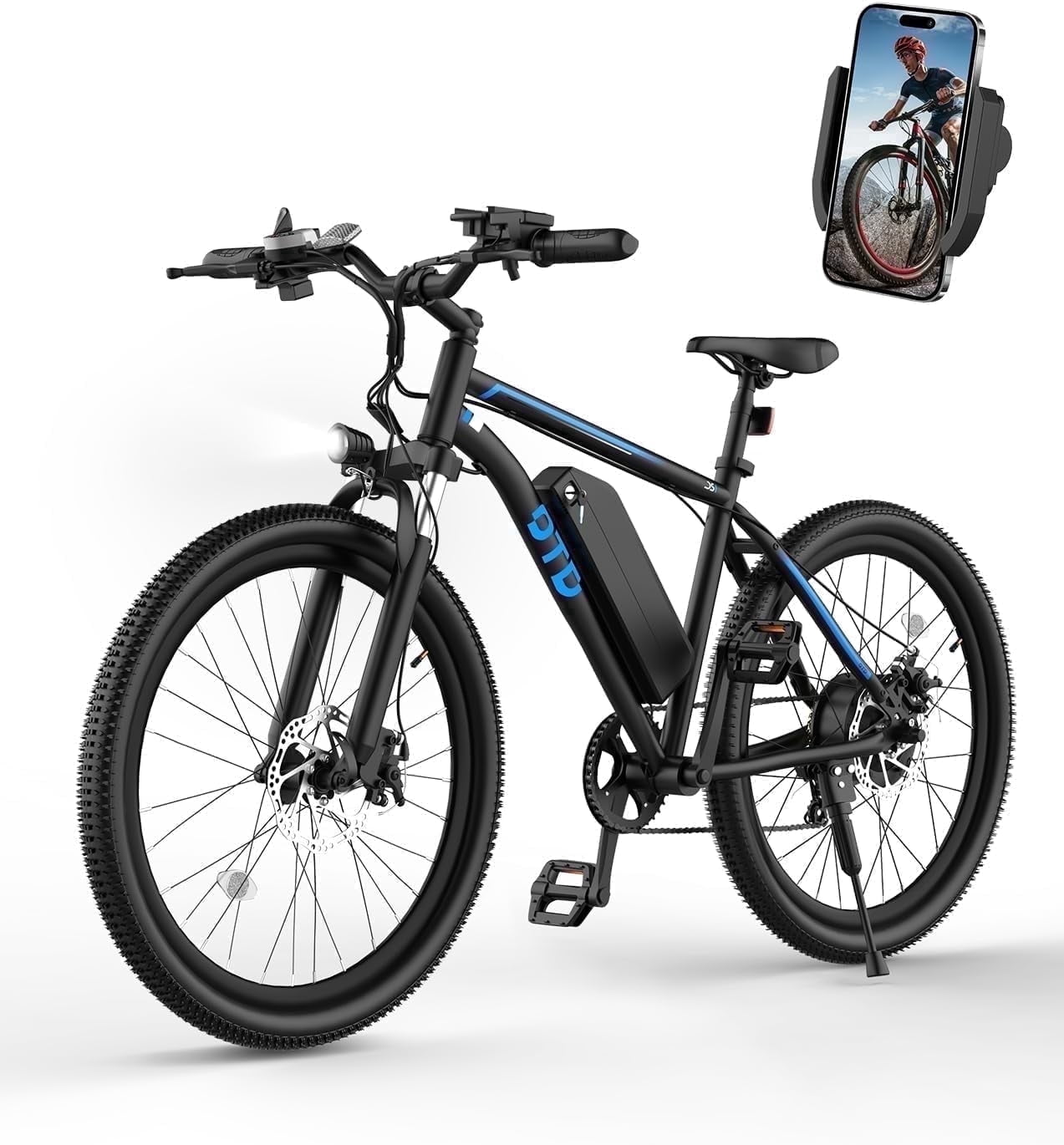 26" Adult Electric Mountain Bike,1600W Peak Motor 624Wh 13Ah Removable Battery,28MPH Electric Bicycle,70-90 Miles,7 Speed, UL2849 Certified