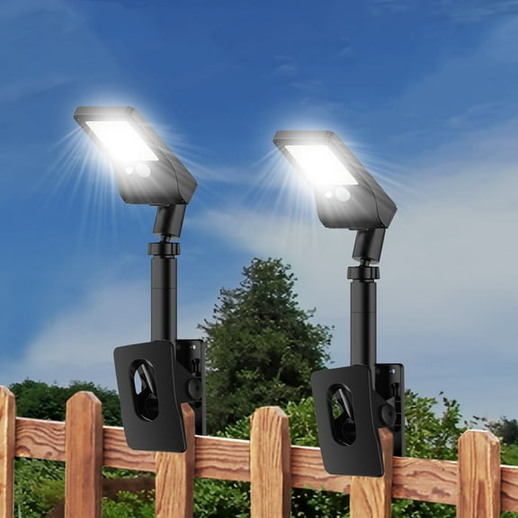 OTDECOR-Clip On Solar Lights Outdoor , 360Rotatable & Vertically Adjustable Solar Fence Lights with 60 LEDs,IP44 waterproof Security light for deck, Gutter, Camping(2 Pack)