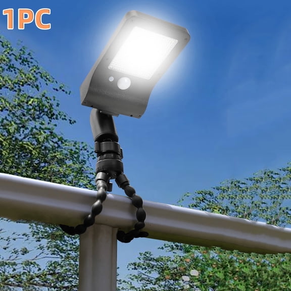 OTDECOR-Solar Motion Lights Outdoor with Flexible Octopus Tripod, Solar Powered Motion Sensor Lights,3 Lighting Modes,IP44 Waterproof Motion Activated Light for Fence, Camping, Gutter,