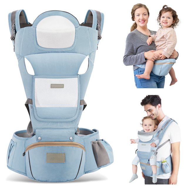 OTDLIGHT Baby Carrier with Hip Seat, Ergonomic M Position 6 in 1 Baby