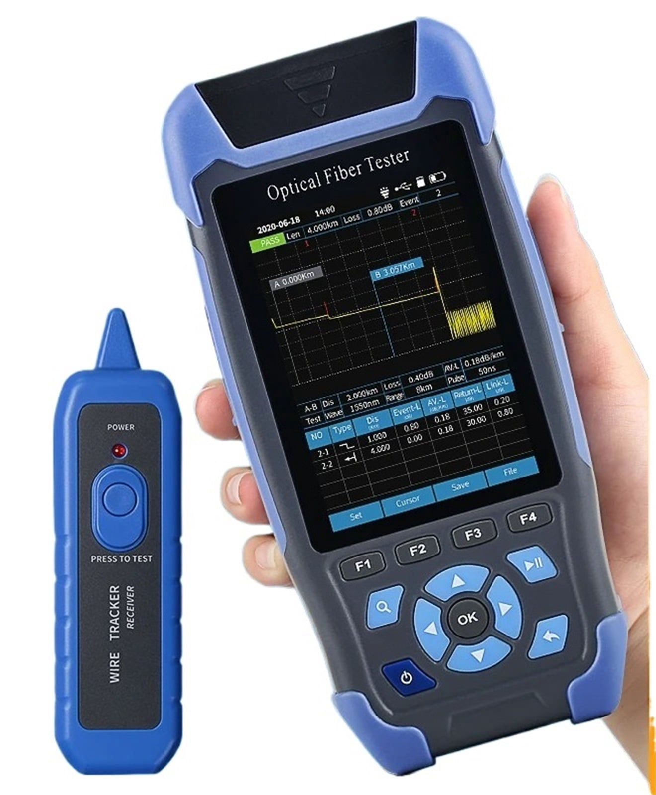 OTDR 60KM Optical Time Domain Reflectometer 1310/1550nm 24/22dB Fiber ...