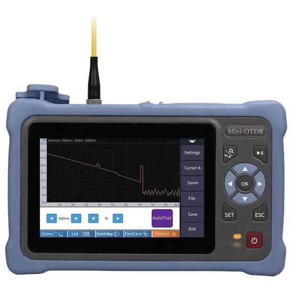 OTDR Fiber Optic Reflectometer, Touch Screen, VFL, OLS, OPM, Event Map, Ethernet Cable Tester, 1310, 1550nm, 26, 24dB ,High Precision Diagnostic