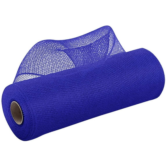OTEMRCLOC 1PC Poly Deco Mesh Ribbon for Wreaths All Colors Wreath Making Supplies for Crafting, Royal Blue/10 Inches x 10 Yards