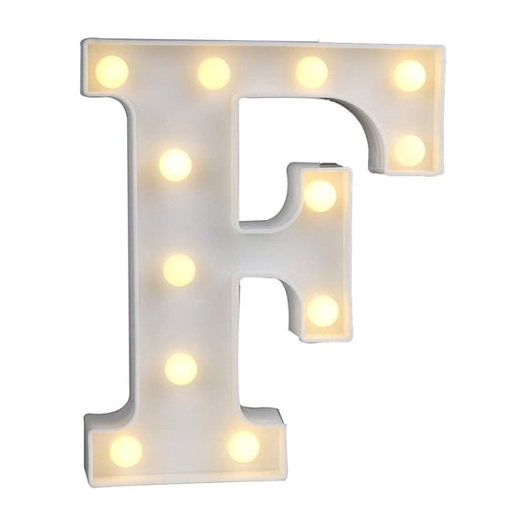 OTEMRCLOC Light up Letter LED Alphabet Number Symbol Plastic Battery Operated Party Sign Wedding Festival Stand Decoration (Letter F)