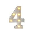 thumbnail image 1 of OTEMRCLOC Light up Letter LED Alphabet Number Symbol Plastic Battery Operated Party Sign Wedding Festival Stand Decoration (Number 4), 1 of 5