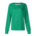 thumbnail image 1 of OTEMRCLOC Uniforme De Enfermera Para Mujer Long Sleeve Pocket Working Collar Solid Color Single-breasted Overalls Cardigan Jacket Top, Mint Green/S, 1 of 5