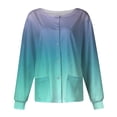 thumbnail image 1 of OTEMRCLOC Uniformes De Enfermeras De Mujer Long Sleeve Pocket Working Collar Single-breasted Overalls Cardigan Jacket Top, Cyan/XXL, 1 of 4