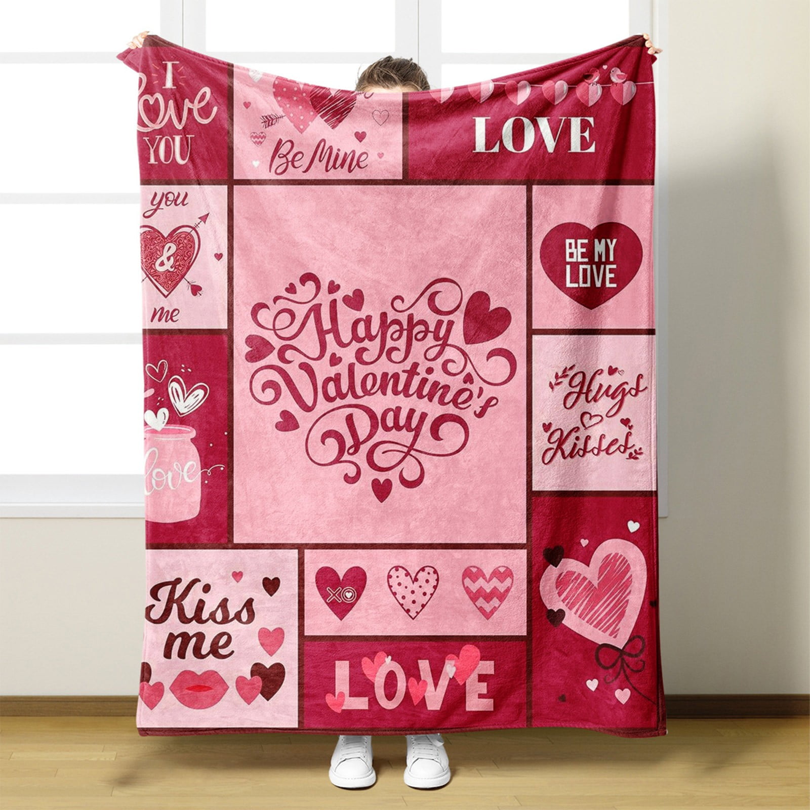 OTEMRCLOC Valentine's Day Blankets and Throws丨100×130 Facecloth Digital Printing Blanket Bed
