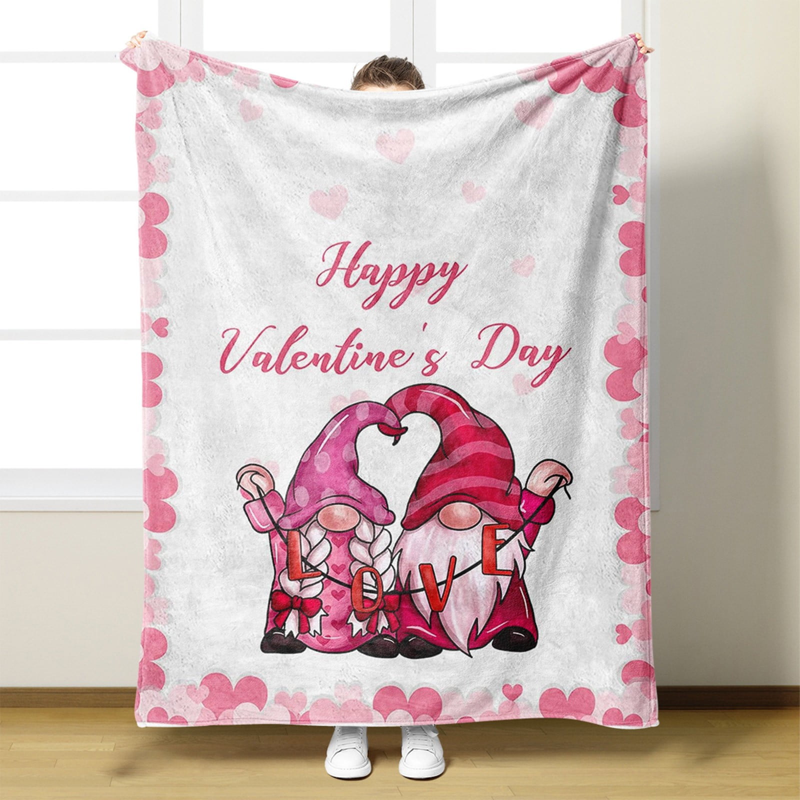 OTEMRCLOC Valentine's Day Fleece Blanket 75×100 Facecloth Digital