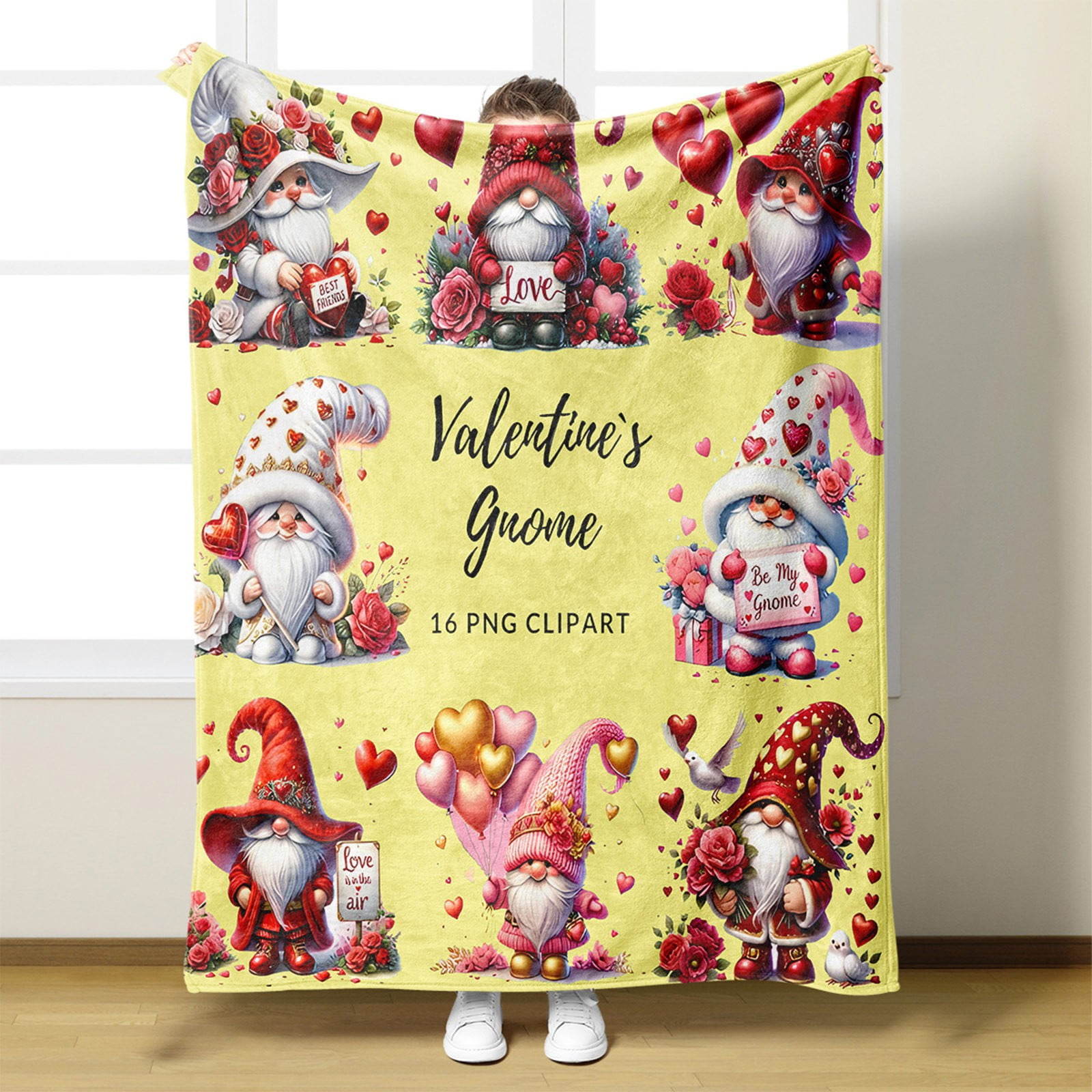 OTEMRCLOC Valentine's Day Throw Blankets丨100×130 Facecloth Digital