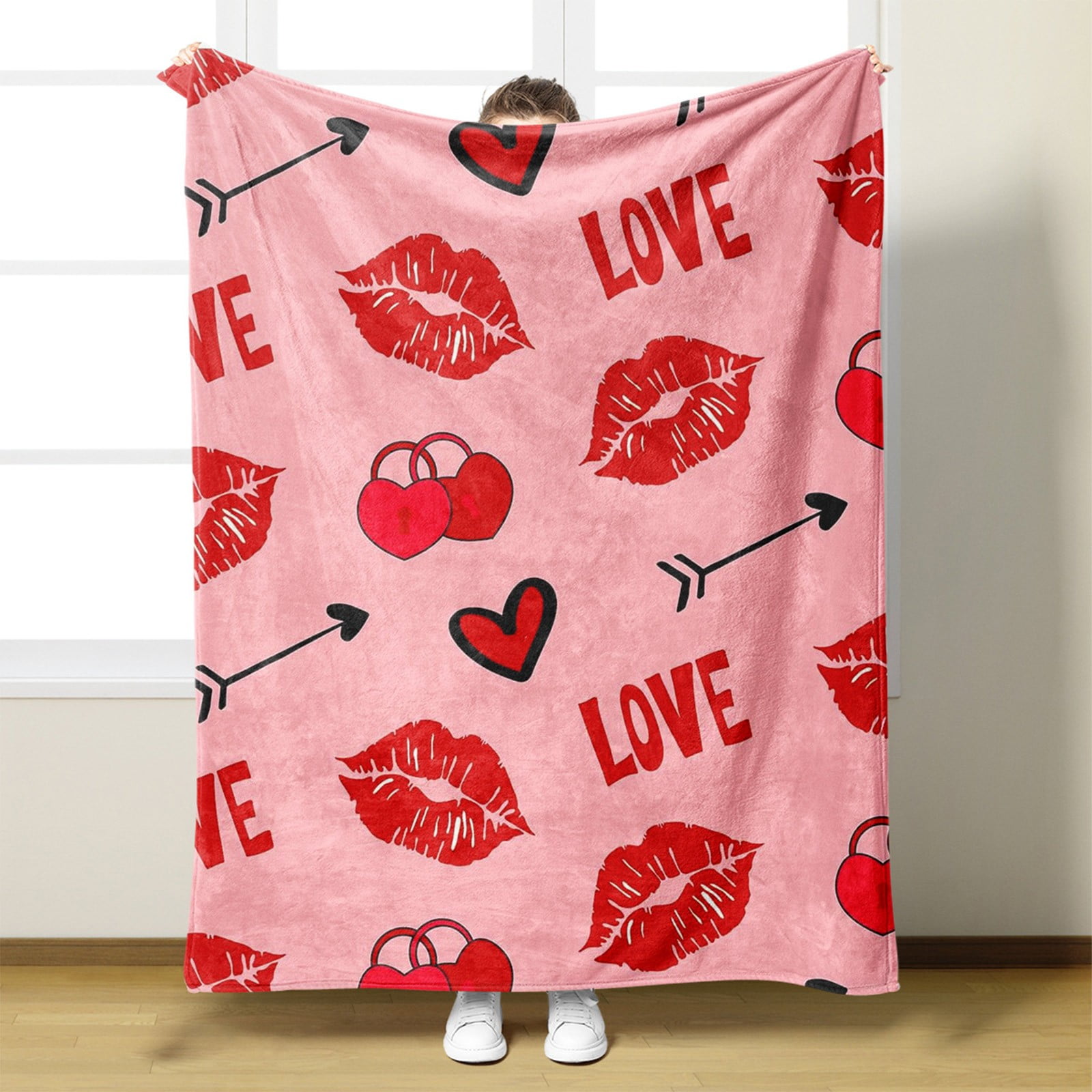 OTEMRCLOC Valentine's Day Throw Blankets丨75×100 Facecloth Digital
