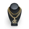 thumbnail image 1 of OTF Iced Out Pendant Chain Set | Gold Cuban Necklace + Bonus Chain | Hip-Hop Jewelry, 1 of 2