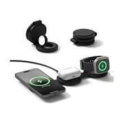 Satechi OntheGo 3 in 1 Wireless Charger, Qi2 Portable Charger with 15W Fast Charging for iPhone 17 to 12 Series, 5W for Apple Watch, and 5W for AirPods, Magneti