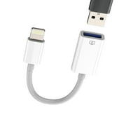 Lightning Male to USB Female Adapter for iPhone14 13 12 pro max for iPad Digital Camera OTG 3.0 Data Transfer Dongle Flash Drive Memory Card Reader for Apple Aux Cord Hub Keyboard Mouse Car Converter