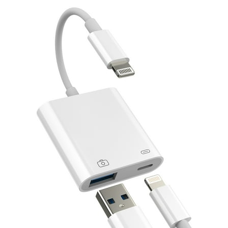 Lightning to USB charging Adapter(2in1)for iPhone 14 13 12 11Pro Max for Apple MFi Certified OTG 3.0 Flash Drive Camera Transfer Cable Memory Stick Card Reader Converter for iPad Photo Keyboard Mouse