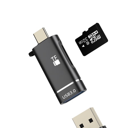USB C to USB Adapter for Apple Type c Micro SD Card Reader OTG 3.0 for iPhone 16 Camera Photo Transfer TF Memory Stick Flash Drive for iPad Compatible for Samsung MacBook Laptop External Storage