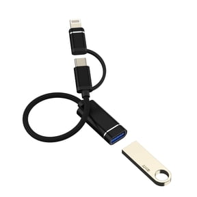 USB C Lightning Male to USB A 3.0 Female Adapter (2in1) Type C OTG Cable Converter for iPhone 16 15 Pro Max for Apple for iPad Macbook Connector Camera Data Transfer Drive Compatible for Samsung S25